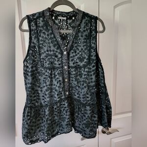 Sleeveless Eyelet Style Top